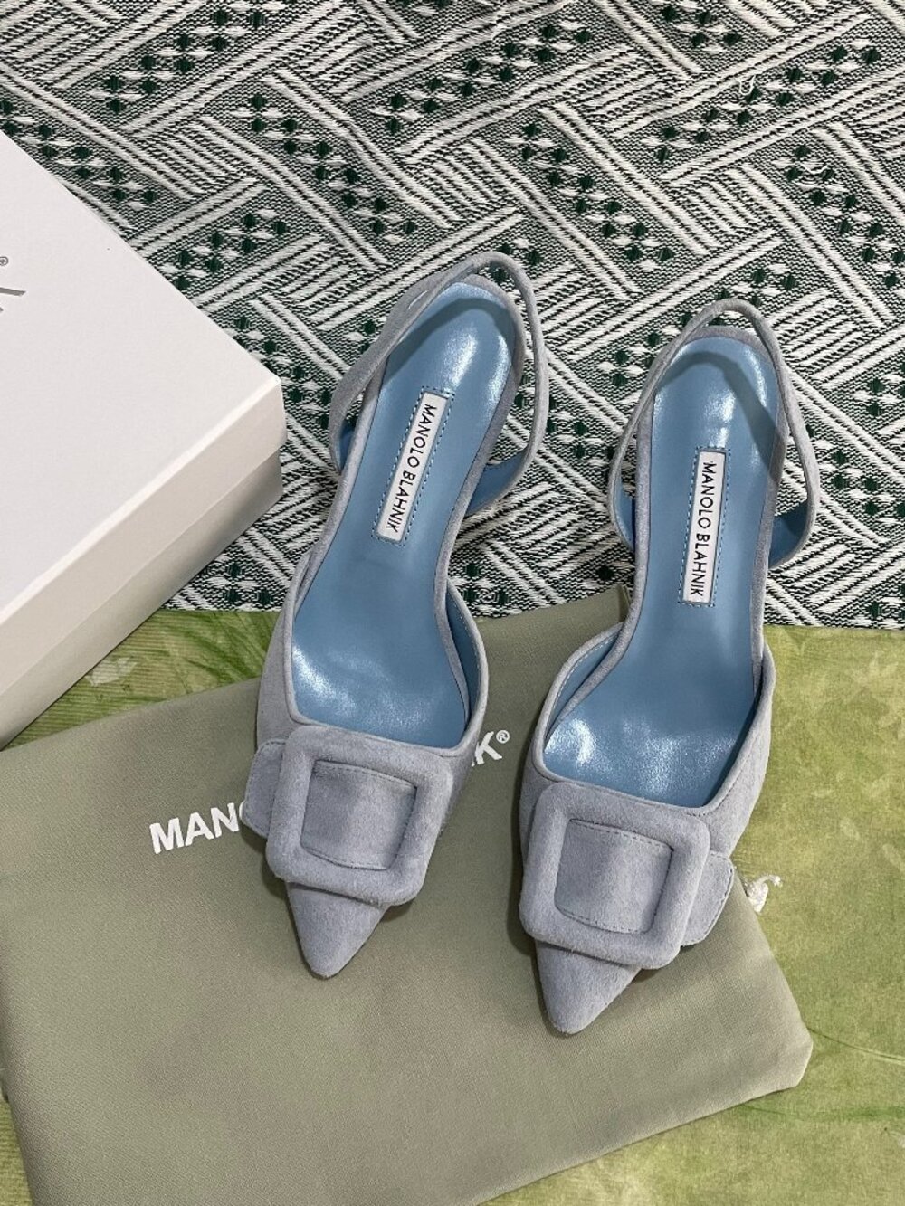 Manolo Blahnik Suede Slingback Heels EU 38